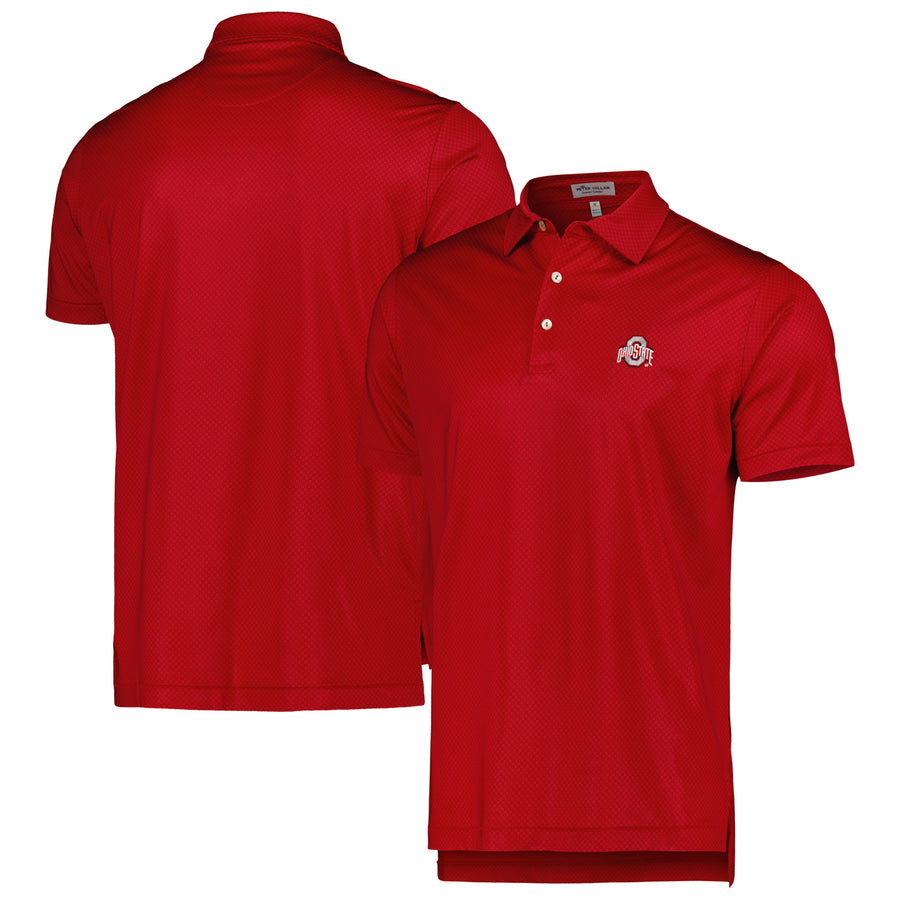 Men's Peter Millar Scarlet Ohio State Buckeyes Dolly Performance Jersey Polo
