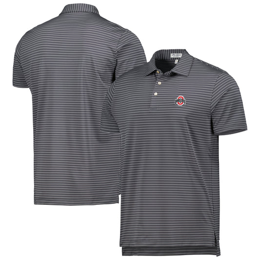 Men's Peter Millar Gray Ohio State Buckeyes Crafty Performance Jersey Polo