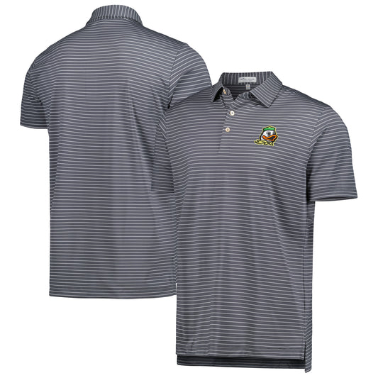 Men's Peter Millar Gray Oregon Ducks Crafty Performance Jersey Polo