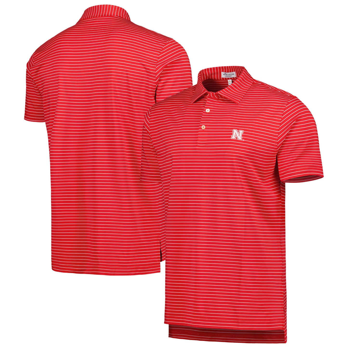 Men's Peter Millar Scarlet Nebraska Huskers Crafty Performance Jersey Polo