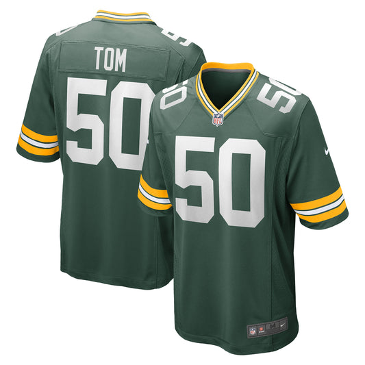 Men's Nike Zach Tom Green Green Bay Packers Game Player Jersey