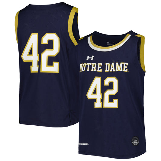 Youth Under Armour #42 Navy Notre Dame Fighting Irish Replica Team Basketball Jersey