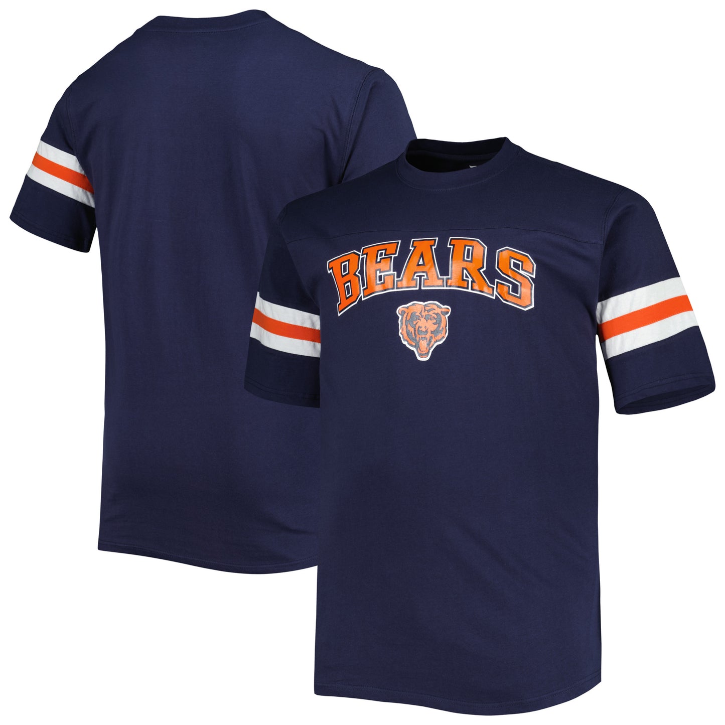 Men's Navy Chicago Bears Big & Tall Arm Stripe T-Shirt