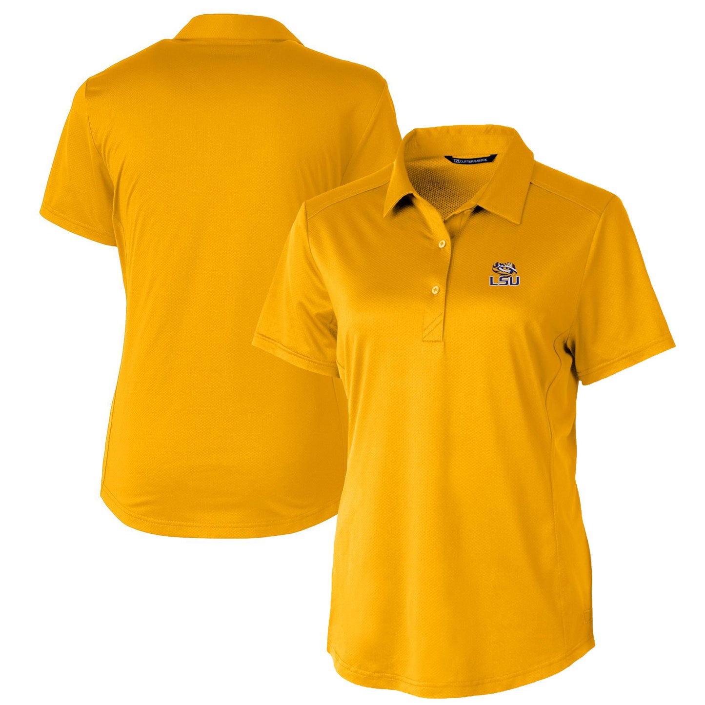 Women's Cutter & Buck Gold LSU Tigers Prospect Textured Stretch Polo