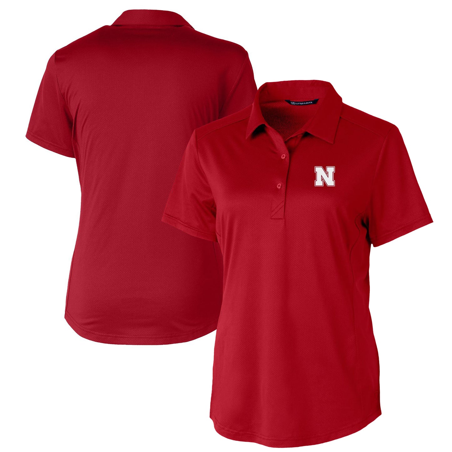 Women's Cutter & Buck Scarlet Nebraska Huskers Textured Stretch Polo