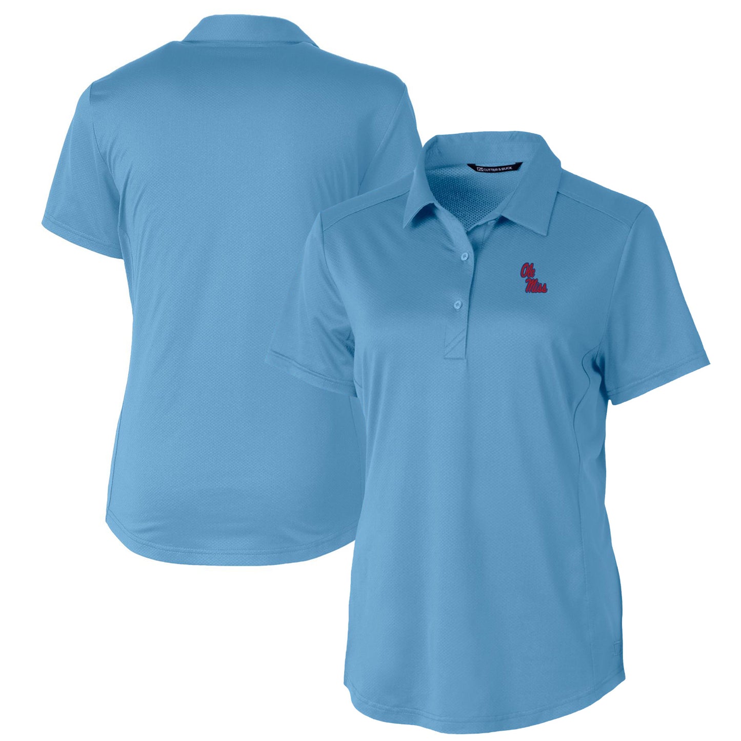 Women's Cutter & Buck Light Blue Ole Miss Rebels Prospect Textured Stretch Polo