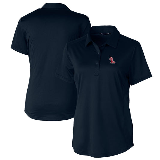 Women's Cutter & Buck Navy Ole Miss Rebels Prospect Textured Stretch Polo