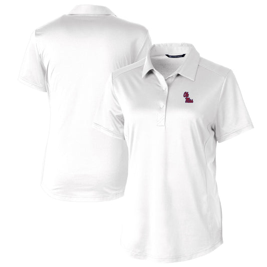 Women's Cutter & Buck White Ole Miss Rebels Prospect Textured Stretch Polo