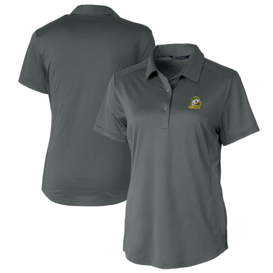 Women's Cutter & Buck Gray Oregon Ducks Prospect Textured Stretch Polo