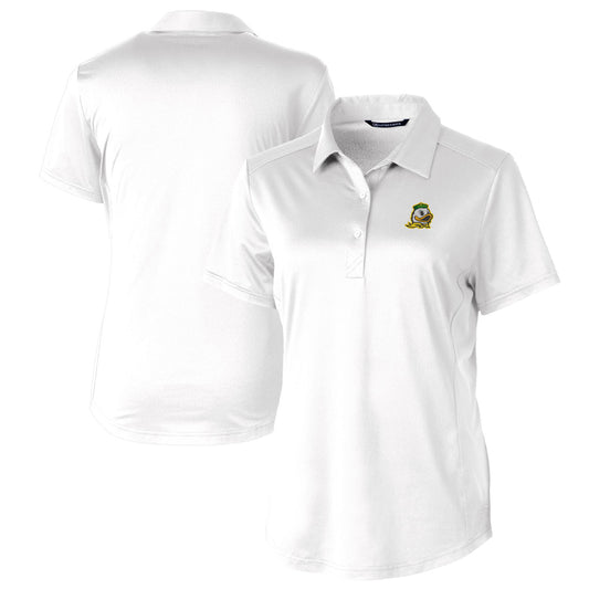 Women's Cutter & Buck White Oregon Ducks Prospect Textured Stretch Polo