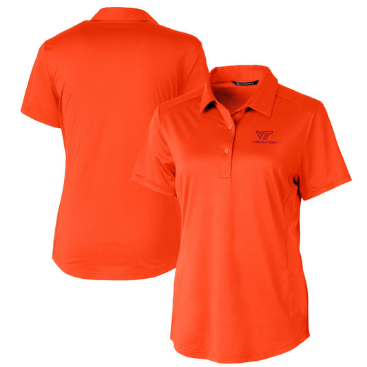 Women's Cutter & Buck Orange Virginia Tech Hokies Prospect Textured Stretch Polo