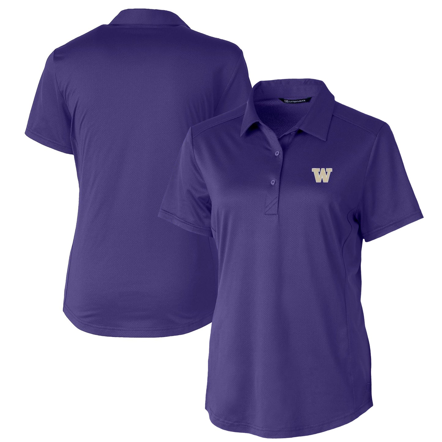 Women's Cutter & Buck Purple Washington Huskies Prospect Textured Stretch Polo
