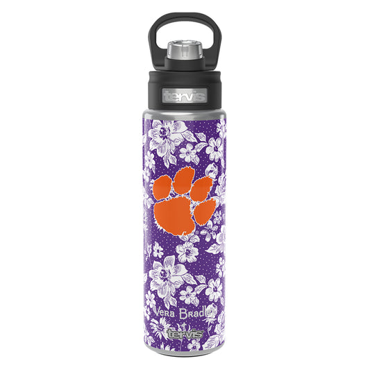 Vera Bradley x Tervis Clemson Tigers 24oz. Wide Mouth Bottle with Deluxe Lid