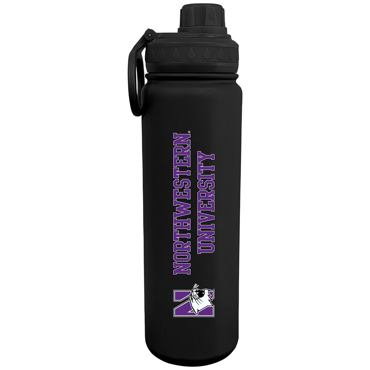 Black Northwestern Wildcats 24oz. Stainless Sport Bottle