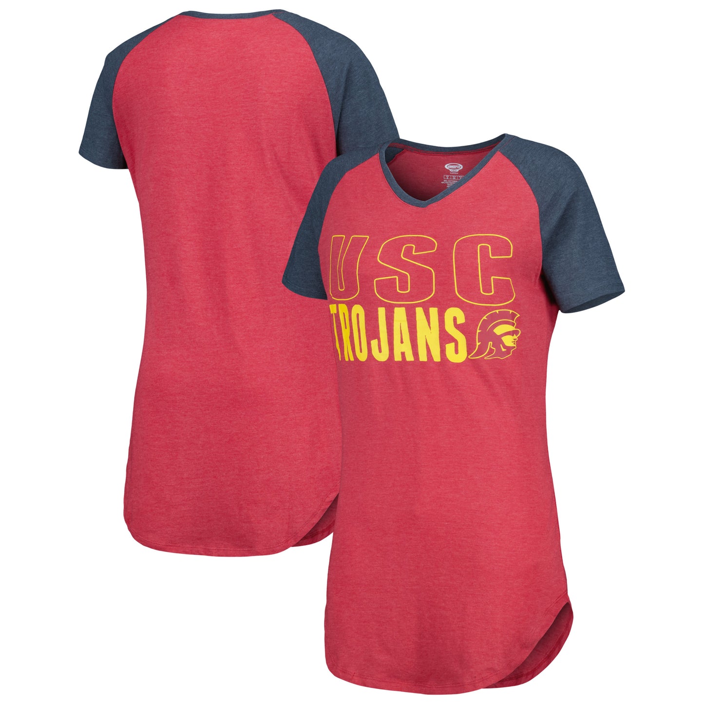 Women's Concepts Sport Cardinal/Charcoal USC Trojans Raglan V-Neck Nightshirt