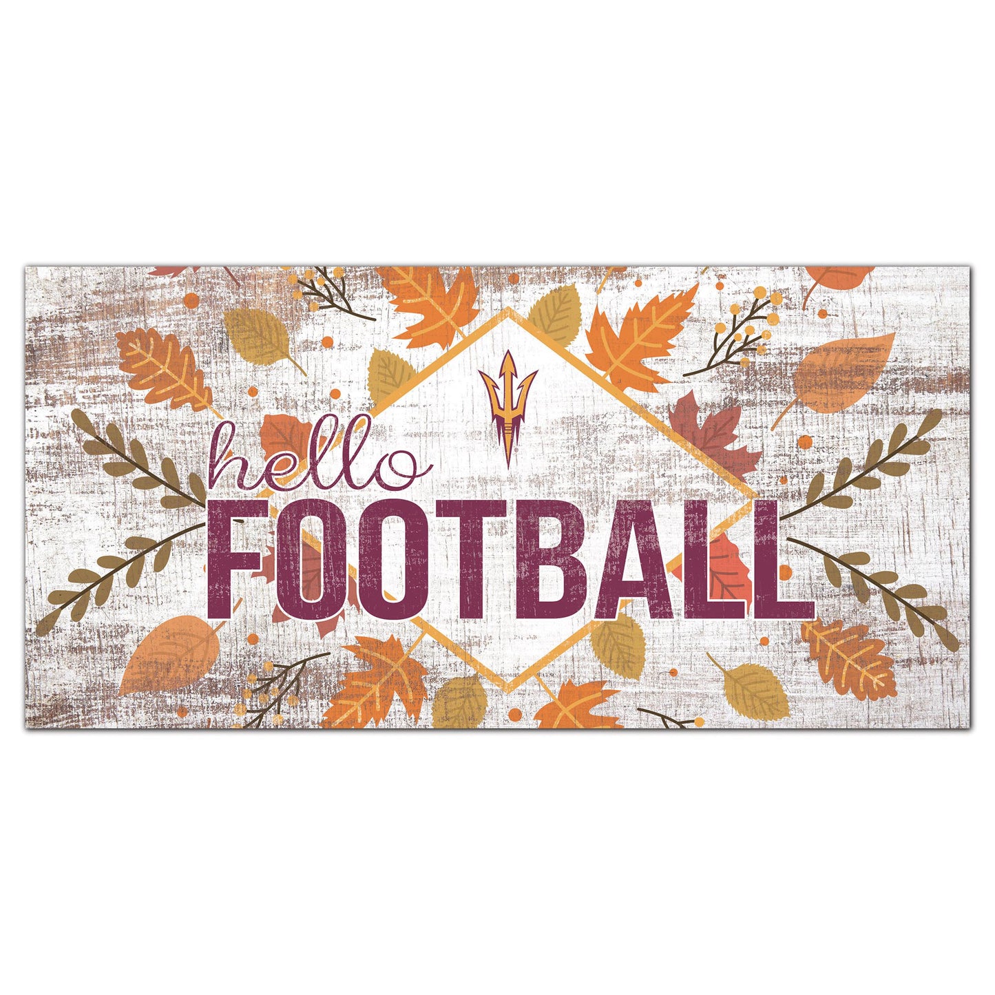 White Arizona State Sun Devils 6'' x 12'' Hello Football Wall Art