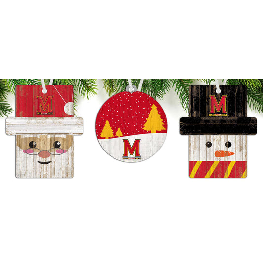 Maryland Terrapins 3-Pack Ornament Set