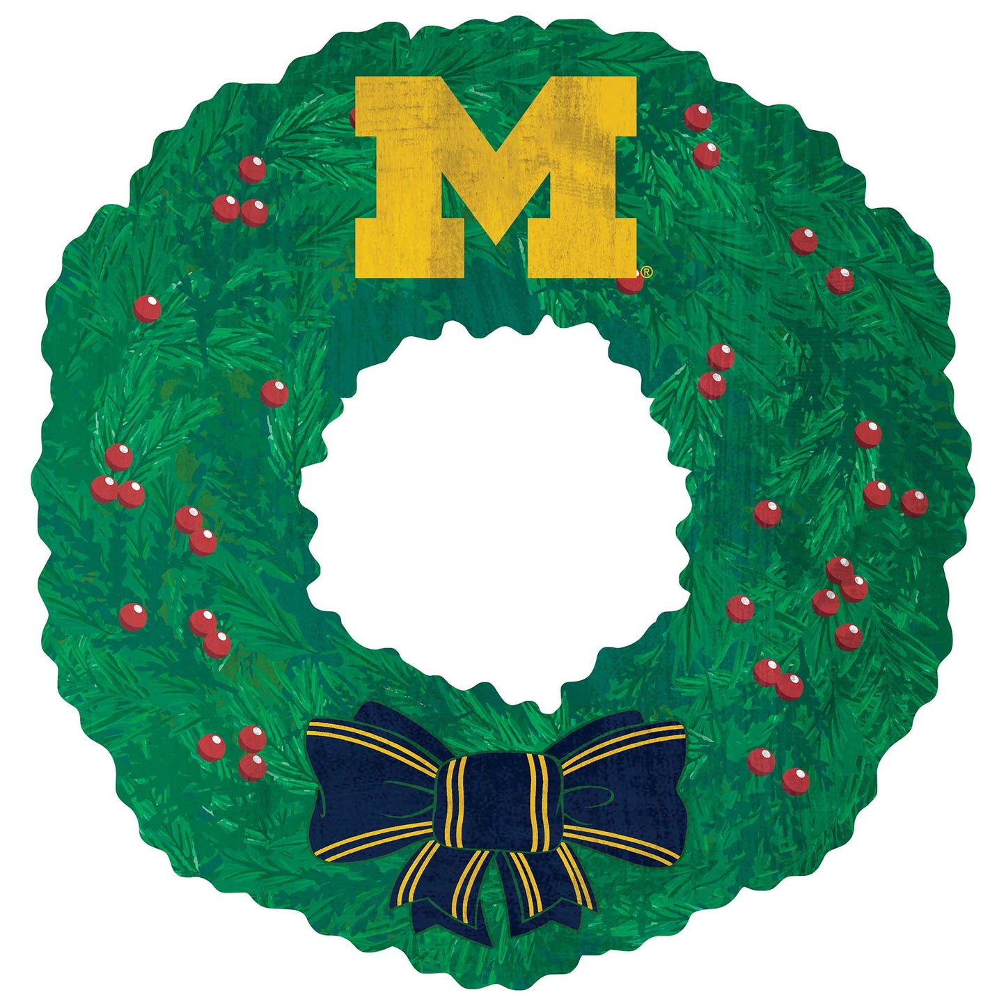 Michigan Wolverines 16'' Team Wreath Sign