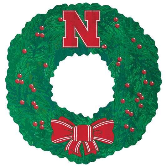 Nebraska Huskers 16'' Team Wreath Sign