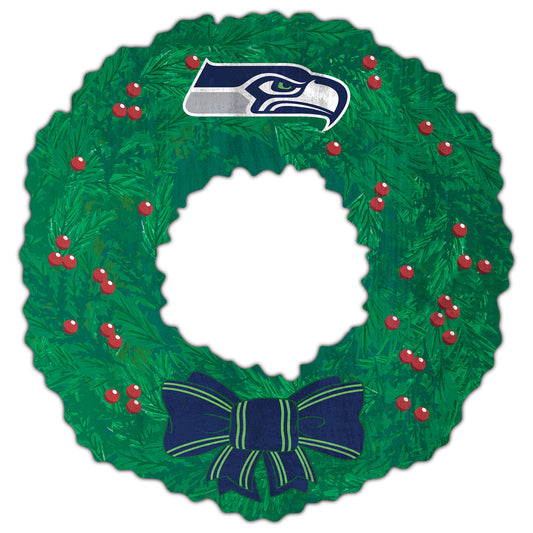 Seattle Seahawks 16'' Team Wreath Sign