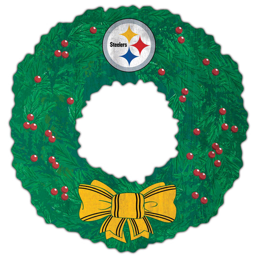 Pittsburgh Steelers 16'' Team Wreath Sign