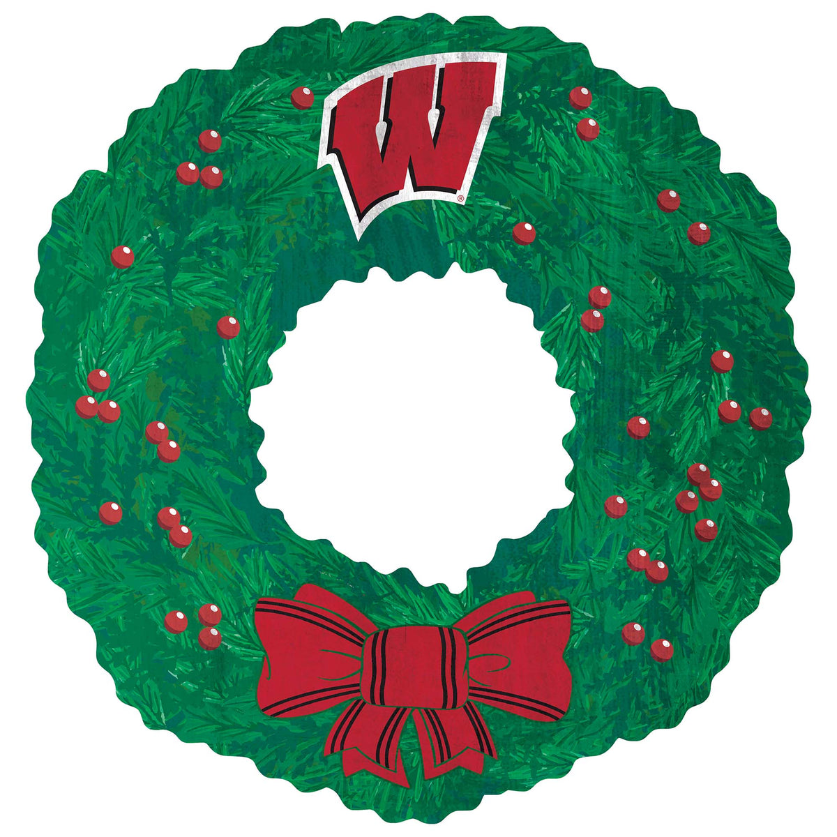 Wisconsin Badgers 16'' Team Wreath Sign