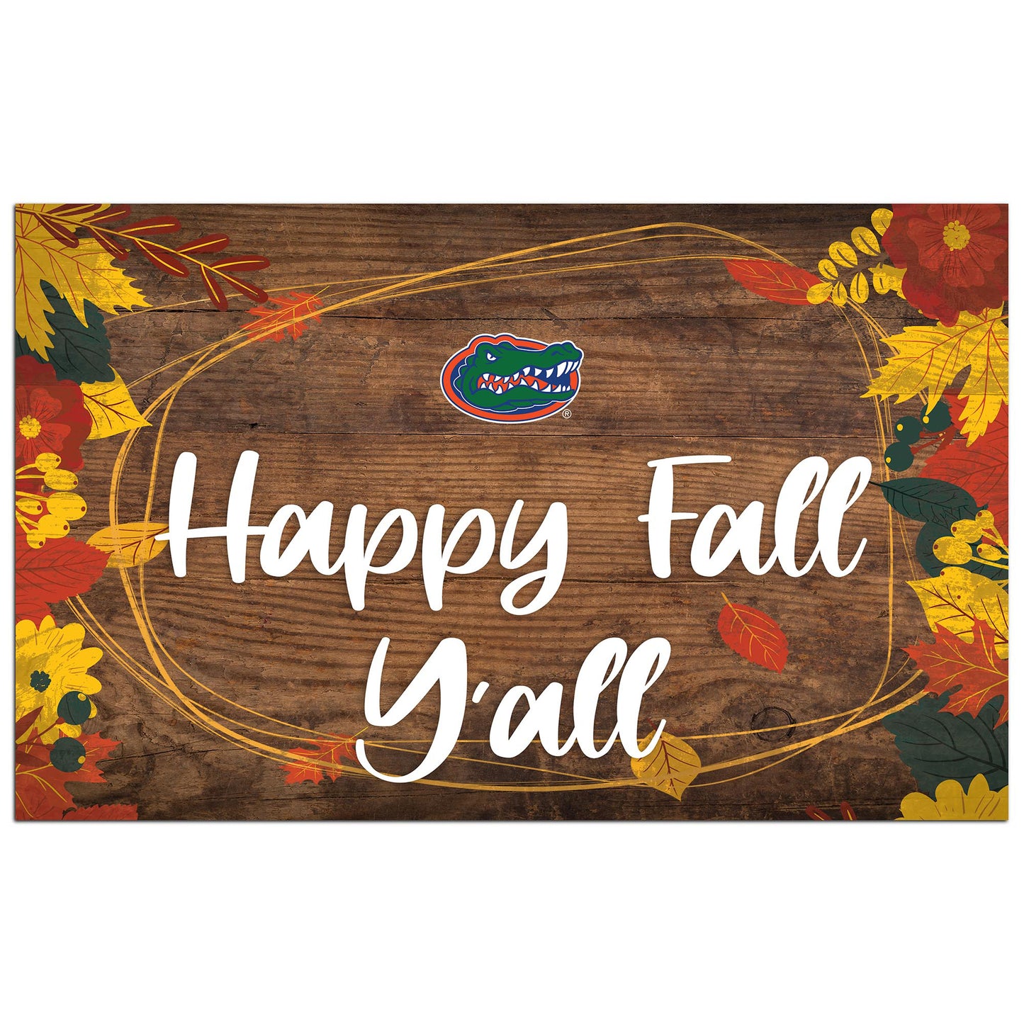 Florida Gators 11'' x 19'' Happy Fall Y'all Sign