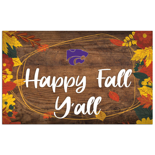 Kansas State Wildcats 11'' x 19'' Happy Fall Y'all Sign