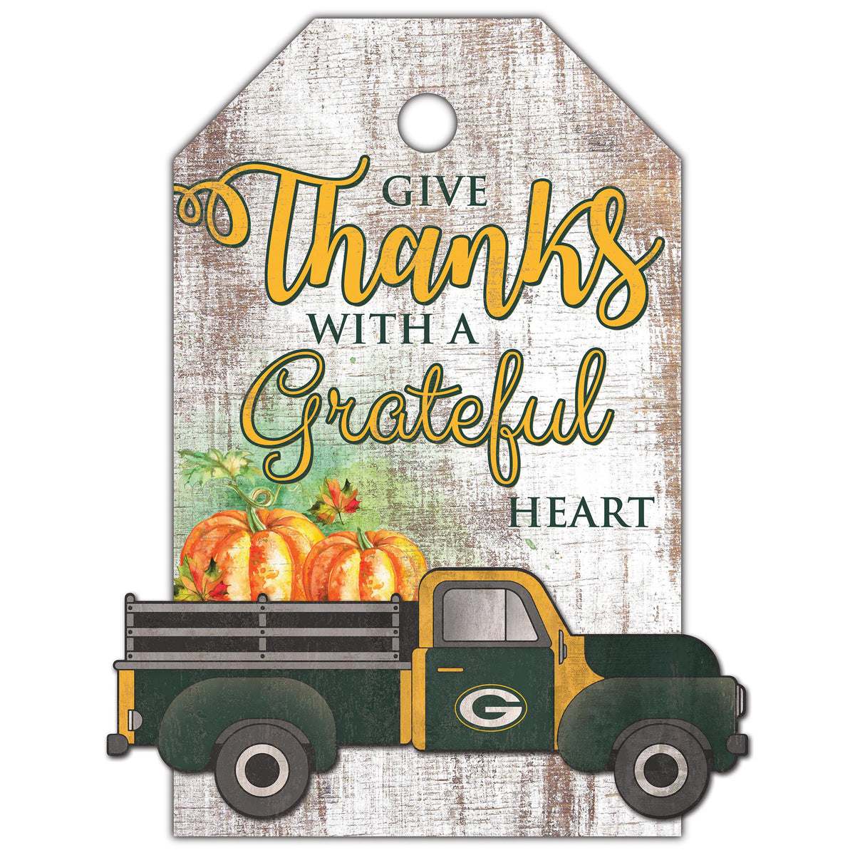 Green Bay Packers 11'' x 19'' Gift Tag Truck Sign