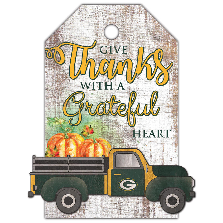 Green Bay Packers 11'' x 19'' Gift Tag Truck Sign
