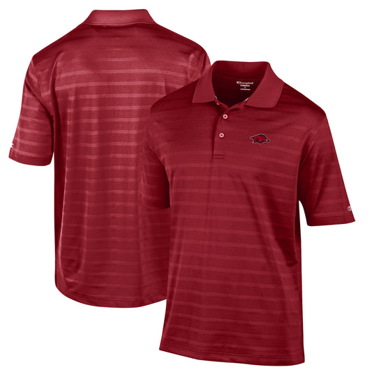 Men's Champion Cardinal Arkansas Razorbacks Textured Solid Polo