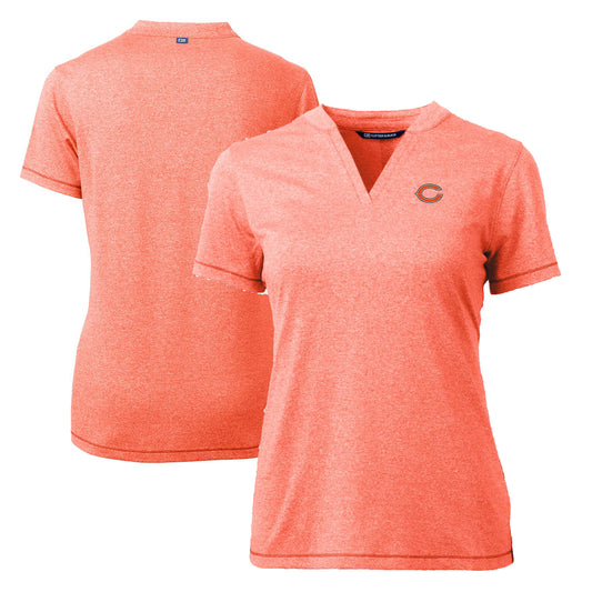 Women's Cutter & Buck Heather Orange Chicago Bears Forge Stretch Blade Polo