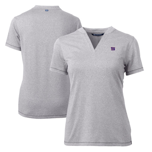 Women's Cutter & Buck Heather Gray New York Giants Forge Stretch Blade Polo