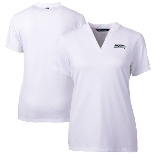 Women's Cutter & Buck White Seattle Seahawks Forge Stretch Blade Polo