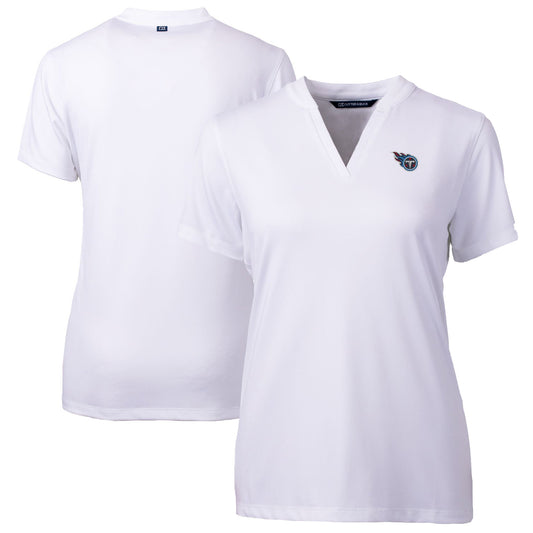 Women's Cutter & Buck White Tennessee Titans Forge Stretch Blade Polo