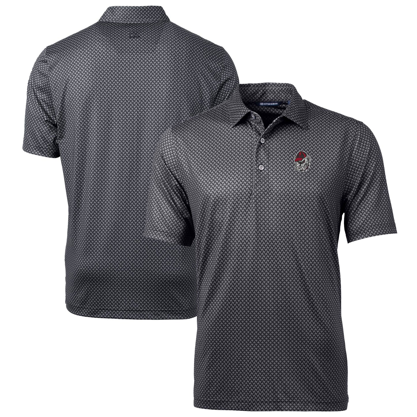 Men's Cutter & Buck Black Georgia Bulldogs Big & Tall Pike Banner Print Polo