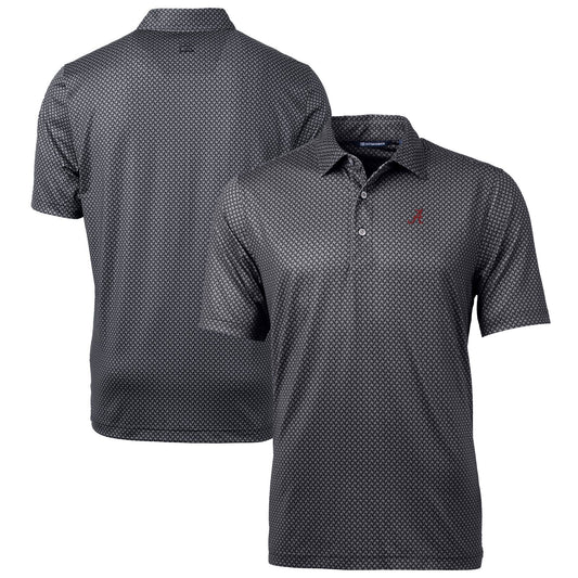 Men's Cutter & Buck Black Alabama Crimson Tide Big & Tall Pike Banner Print Polo