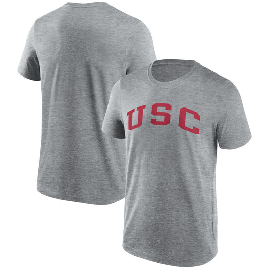 Men's Heather Gray USC Trojans Basic Team Arch T-Shirt