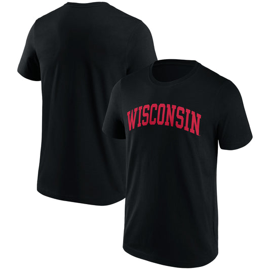 Men's Black Wisconsin Badgers Basic Team Arch T-Shirt