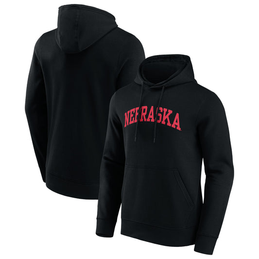 Men's Black Nebraska Huskers Basic Arch Team Pullover Hoodie