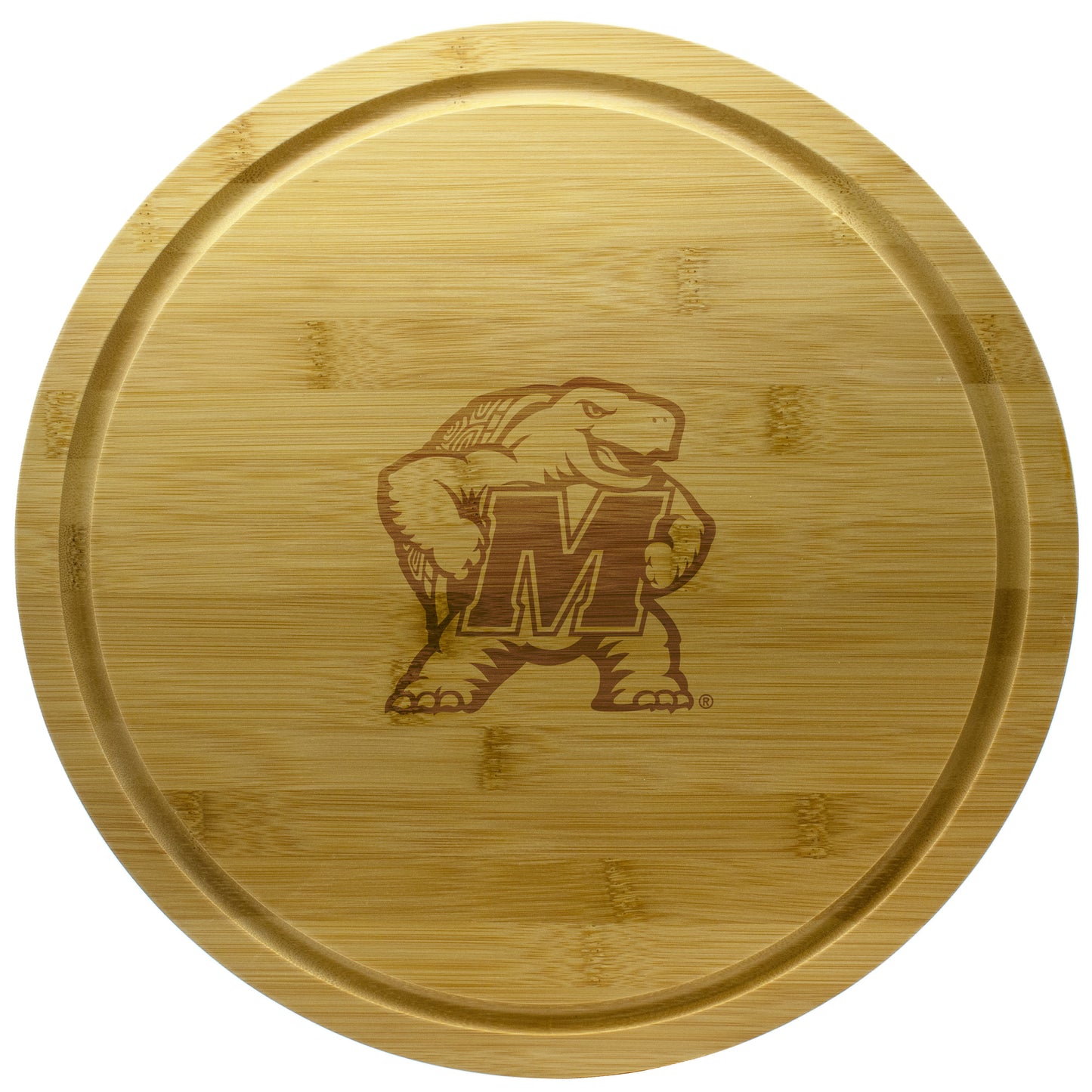 Maryland Terrapins 13'' Rotating Bamboo Server