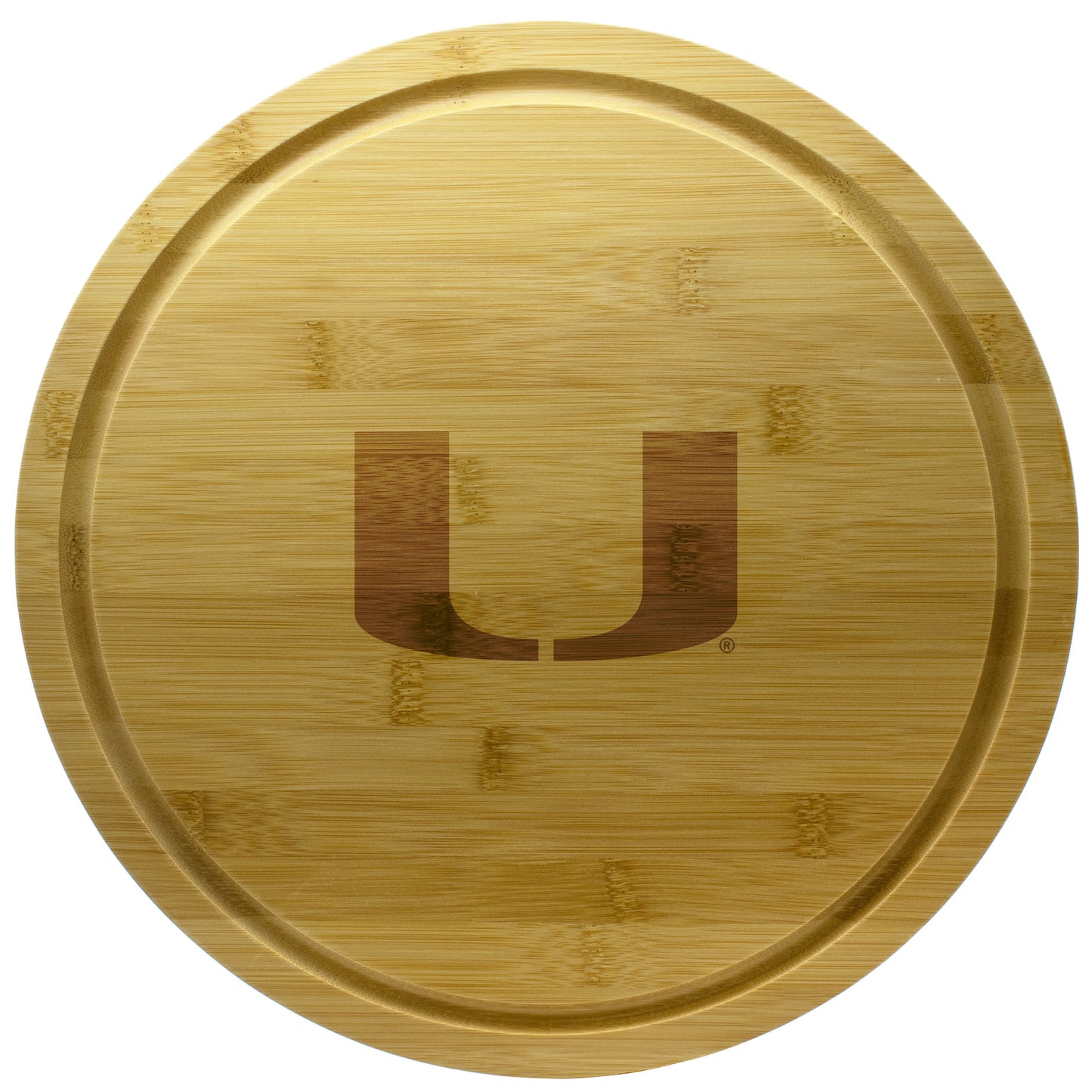 Miami Hurricanes 13'' Rotating Bamboo Server