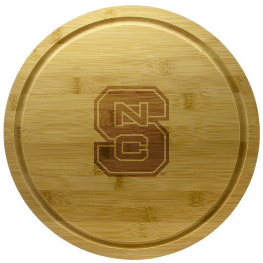 NC State Wolfpack 13'' Rotating Bamboo Server
