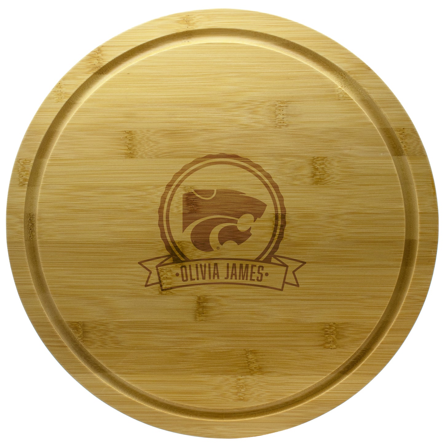 Kansas State Wildcats 13'' Personalized Rotating Bamboo Server
