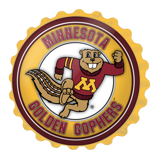 Gold Minnesota Golden Gophers Bottle Cap Wall Sign