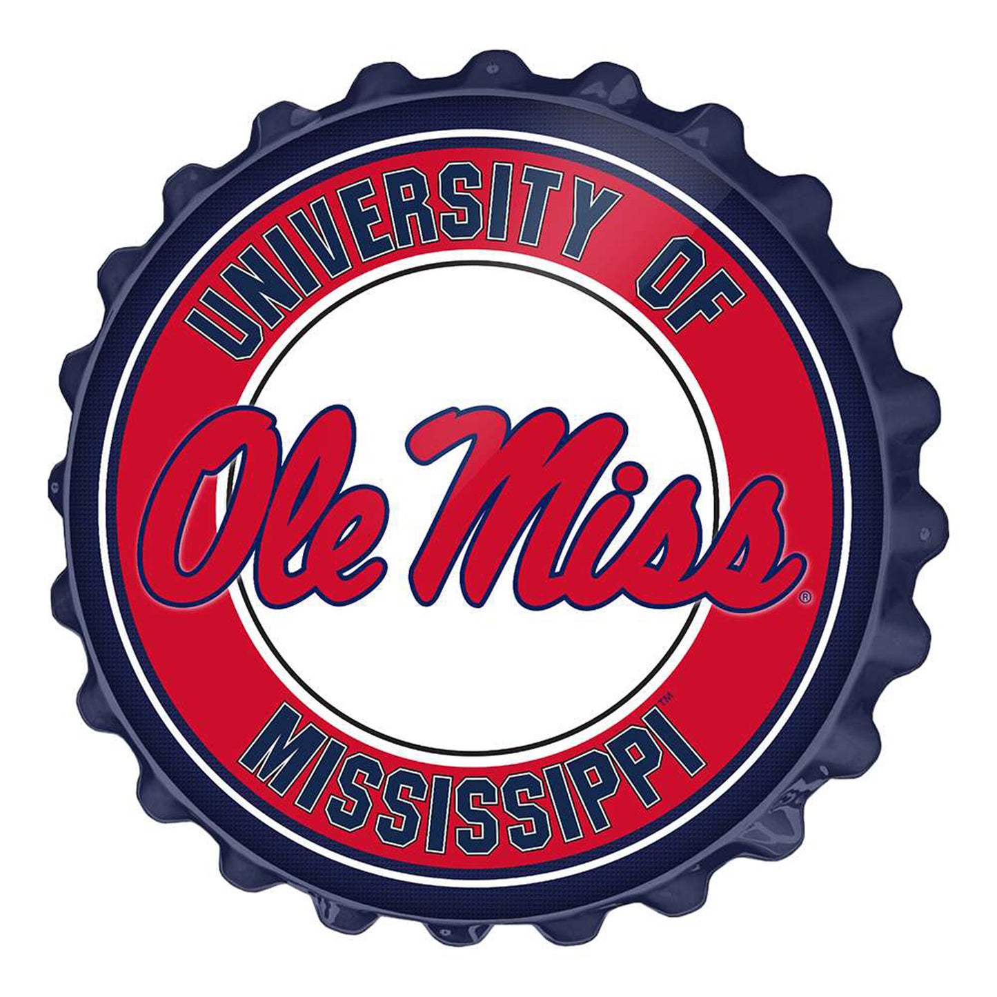 Red Ole Miss Rebels Bottle Cap Wall Sign