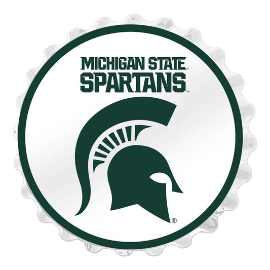 White Michigan State Spartans Bottle Cap Wall Sign