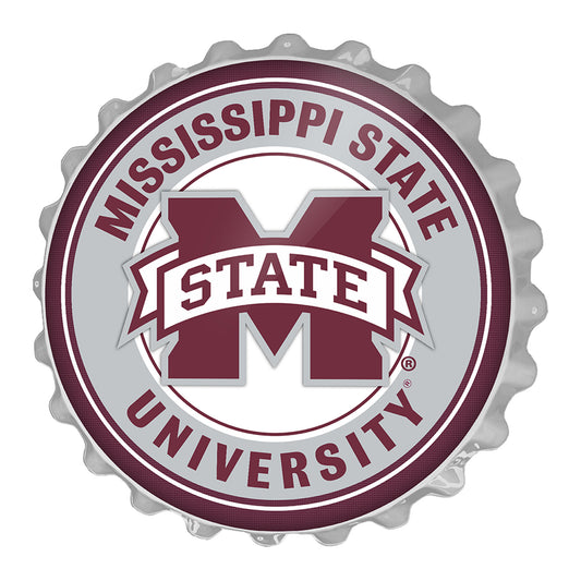 Gray Mississippi State Bulldogs Bottle Cap Wall Sign