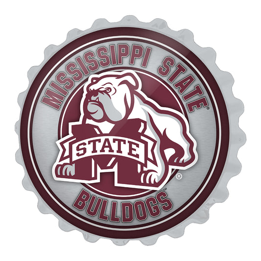 Gray Mississippi State Bulldogs Mascot Bottle Cap Wall Sign