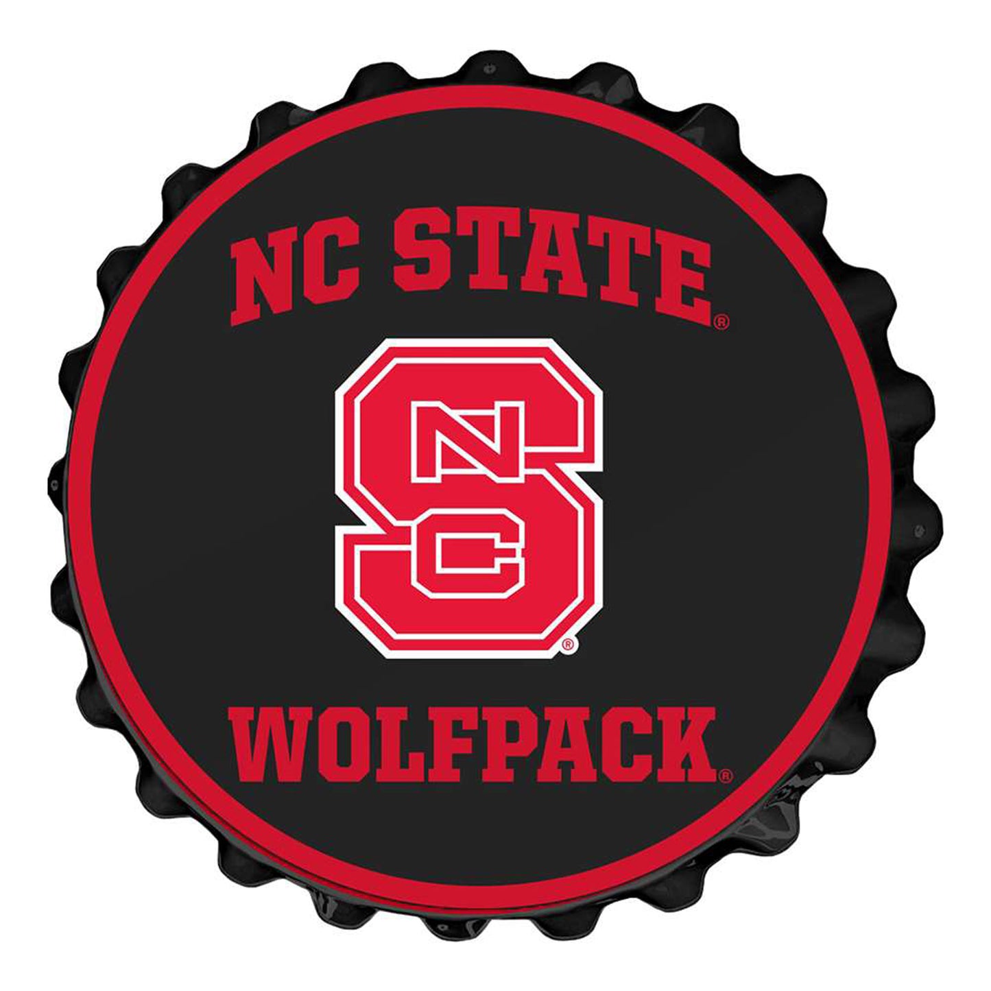 Black NC State Wolfpack Block S Bottle Cap Wall Sign